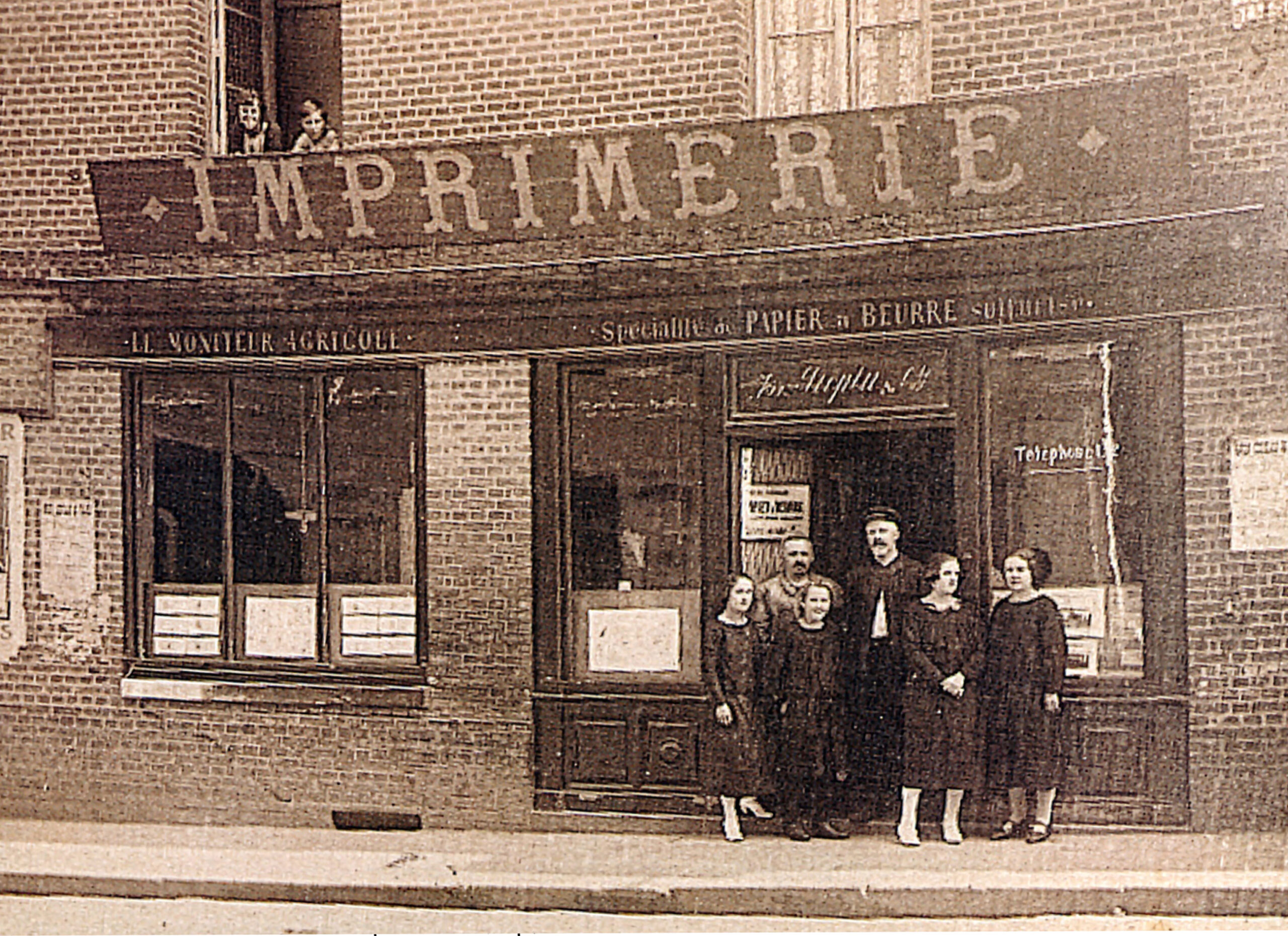 Ancienne imprimerie familiale à Rouen, vers 1920