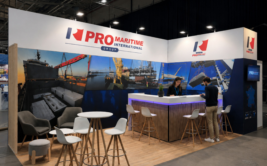 Stand de Promaritime lors d’un salon professionnel